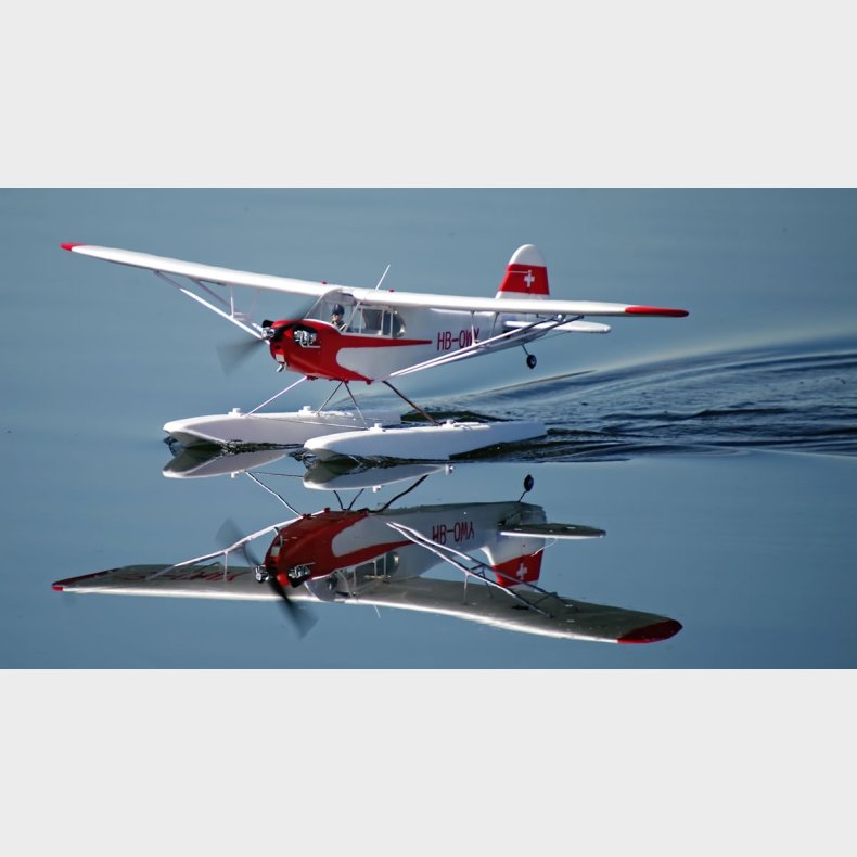 FMS Piper J3 Cub V4 PNP incl. Schwimmer - 140 cm - Combo incl. Reflex Gyro System