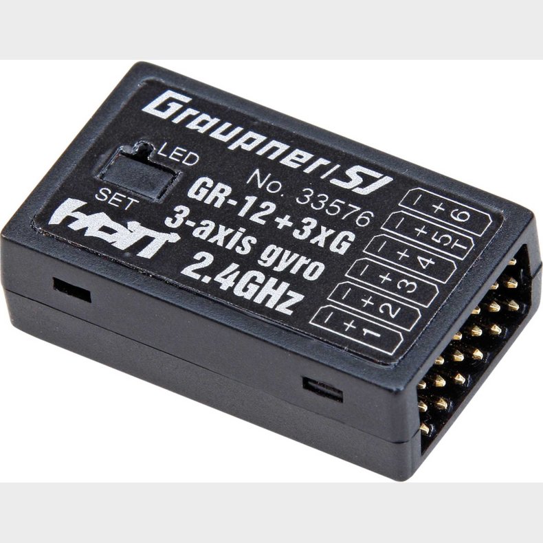 GR-12 + 3XG 2,4GHZ HOTT RECEIVER WITH 3-AXIS GYRO