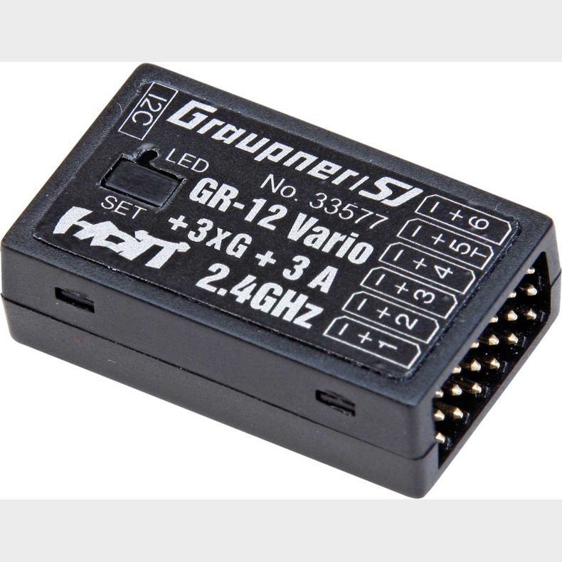 GR-12 + 3XG + 3A + VARIO 2,4GHZ HOTT RECEIVER WITH 3-AXIS GYRO AND VARIO