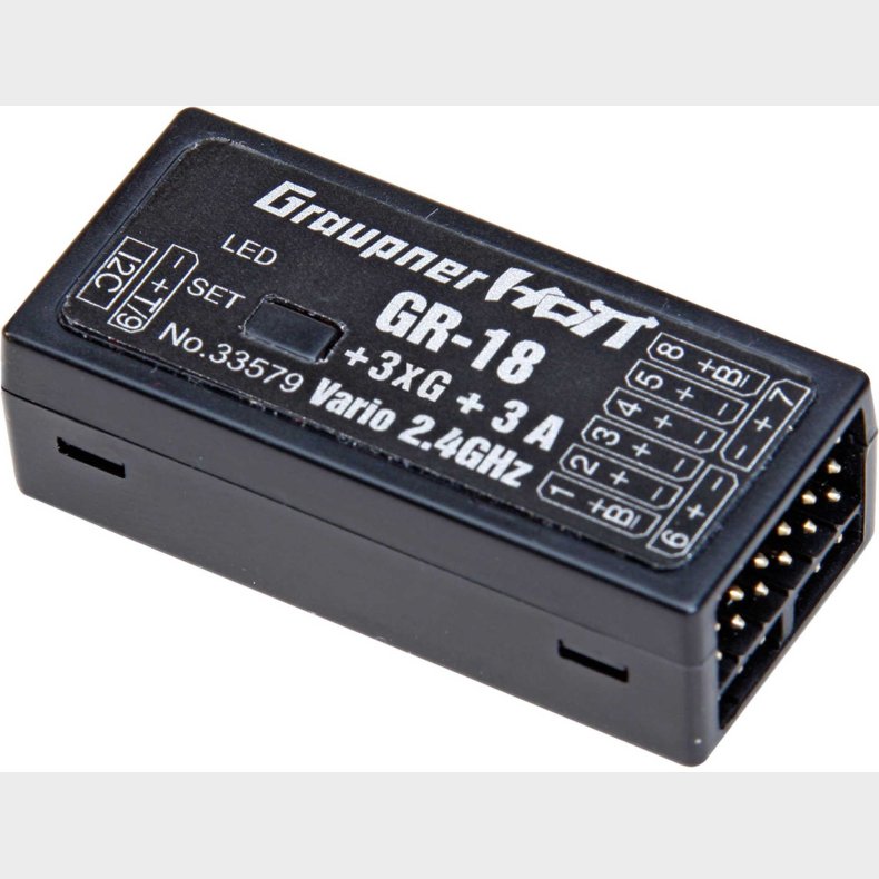 GR-18 + 3XG +3A + VARIO 2.4GHZ HOT WITH 3-AXIS GYRO AND VARIO