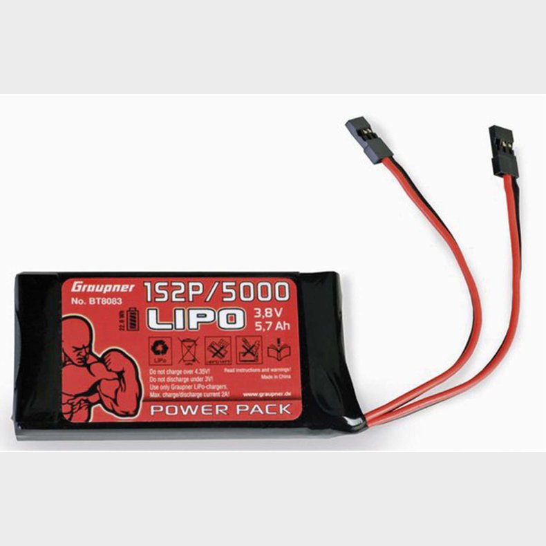GRAUPNER TRANSMITTER BATTERY LIPO 3,8V 5000MAH TX 21WH