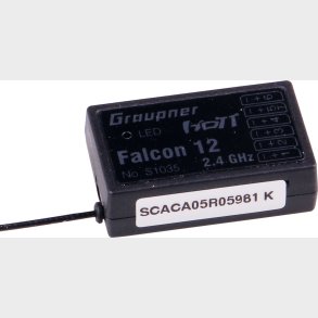 FALCON 12 6-CHANNEL GYRO RECEIVER HOTT FOR SURFACE, HELI AND COPTER