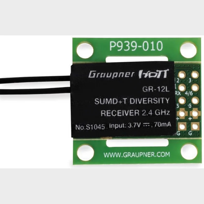 SUMD+T 2 ANT. GR-12L HOTT PCB RECEIVER