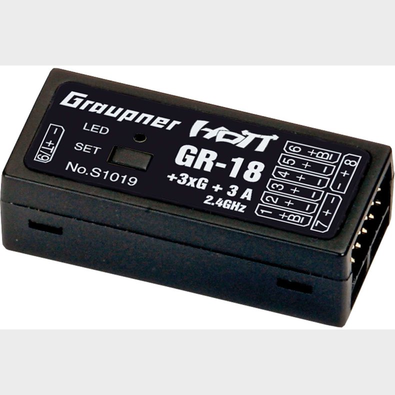 GR-18 "AIR" + 3XG + 3A integrated flight controller 9 channel HoTT receiver for model aircraft and h