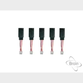 Set of 5 adapter cables JR male to JST 50mm