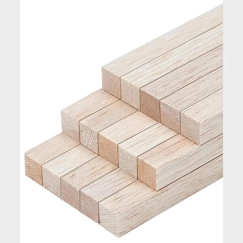 Balsa firkantsliste 6x8x1000mm - 1 stk