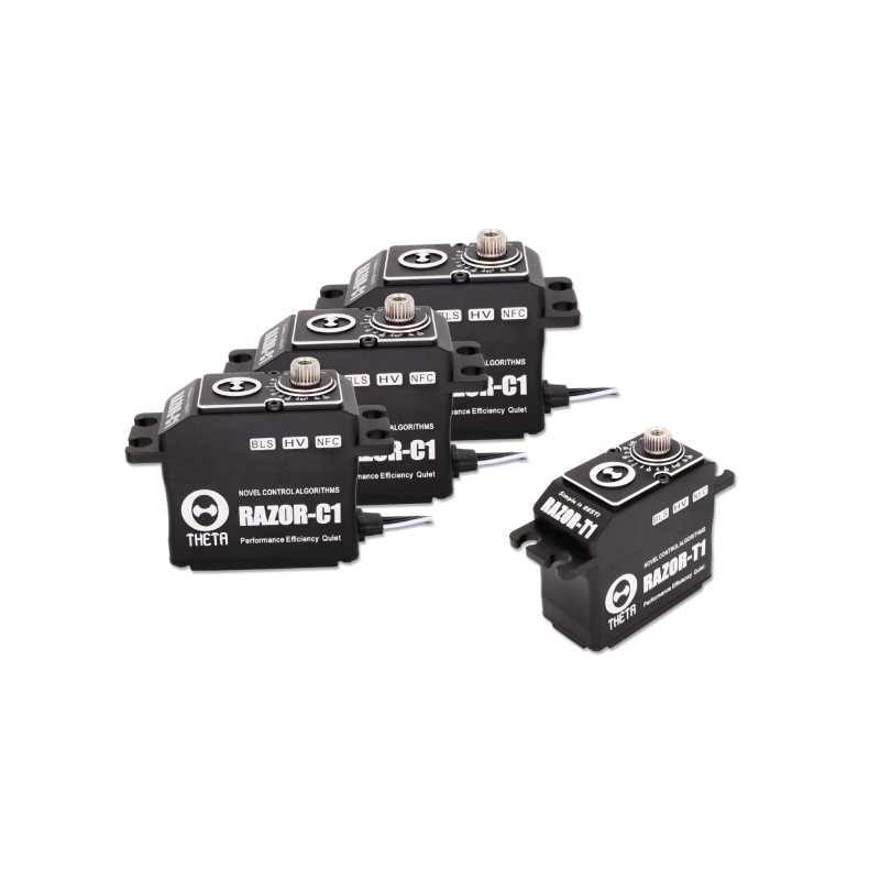 THETA RAZOR HELI SET 3x C1 / 1x T1 Black Brushless HV Servo with NFC
