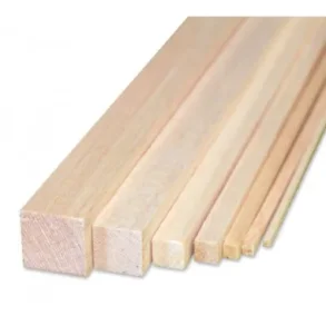 Balsa firkantsliste 4x6x1000mm - 1 stk